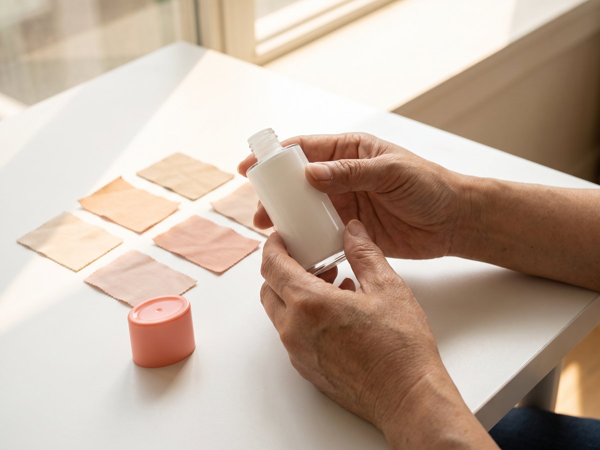 cosmetic packaging sample compared with color references
